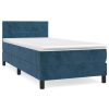 Bedden & Accessoires vidaXL | Vidaxl Boxspring Met Matras Fluweel Donkerblauw 90X190 Cm