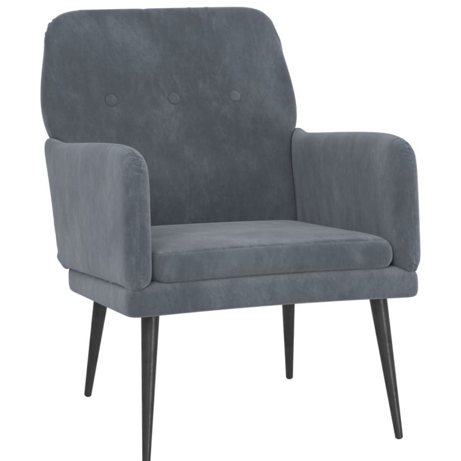 Stoelen vidaXL | Vidaxl Fauteuil 62X79X79 Cm Fluweel Donkergrijs