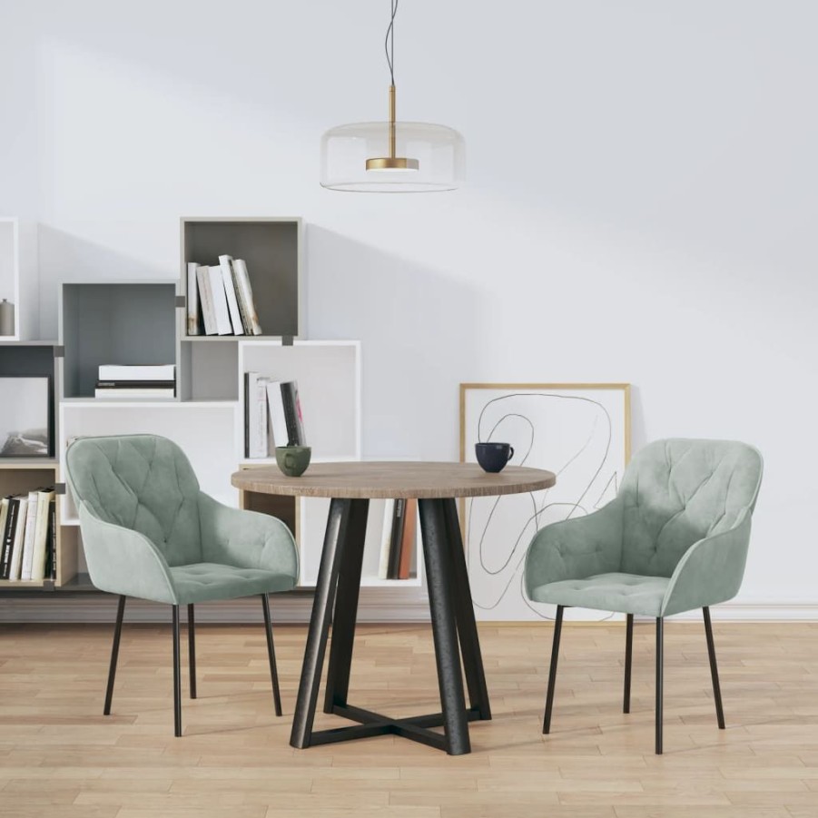 Stoelen vidaXL | Vidaxl Eetkamerstoelen 2 St Fluweel Lichtgrijs