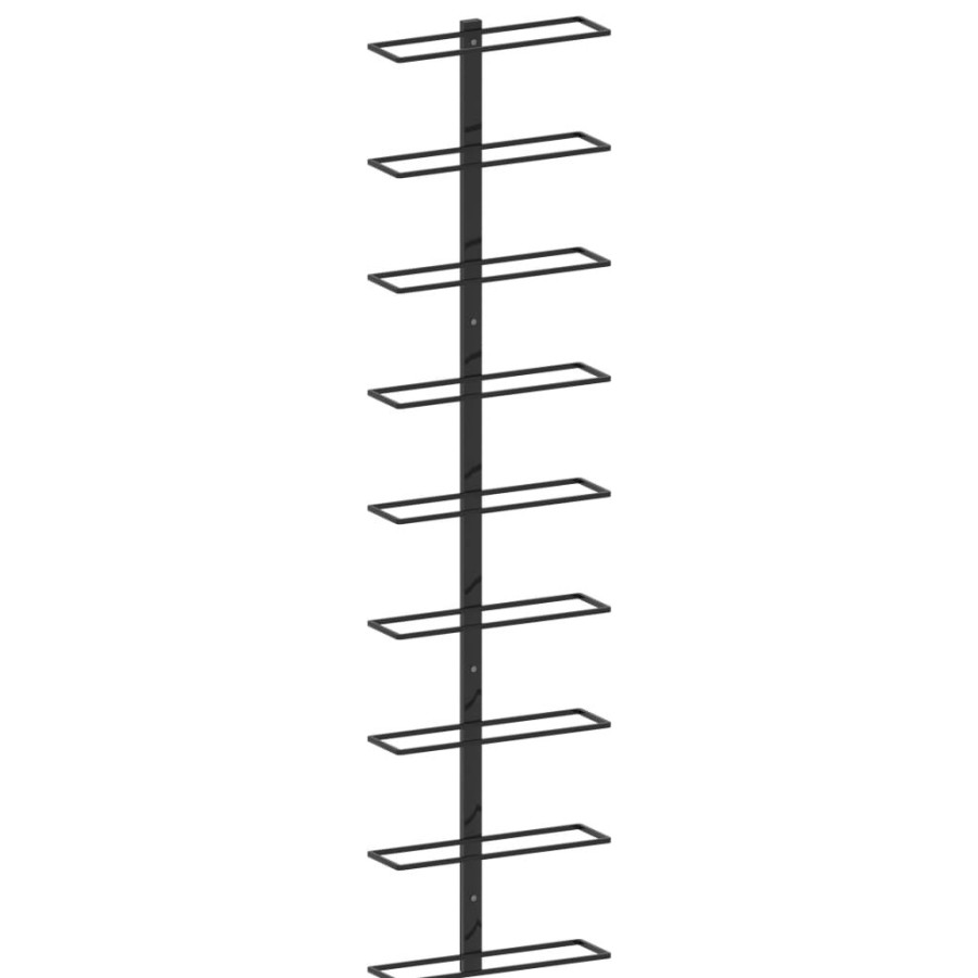 Kasten & Opbergmeubelen vidaXL | Vidaxl Wijnrek Voor 9 Flessen Wandmontage Ijzer Zwart