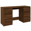 Kantoormeubelen vidaXL | Vidaxl Bureau 140X50X77 Cm Bewerkt Hout Bruineikenkleurig