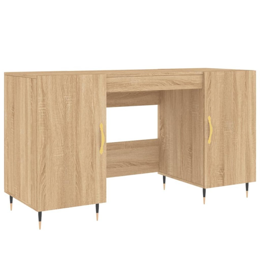 Kantoormeubelen vidaXL | Vidaxl Bureau 140X50X75 Cm Bewerkt Hout Sonoma Eikenkleurig