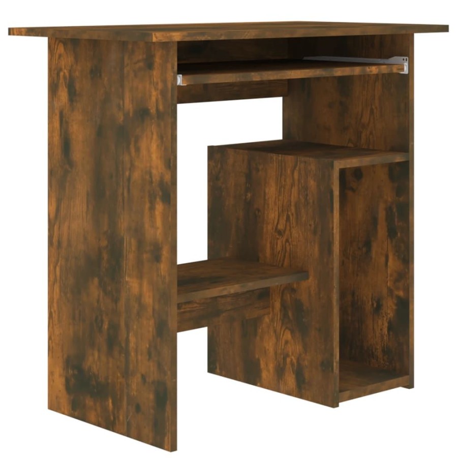 Kantoormeubelen vidaXL | Vidaxl Bureau 80X45X74 Cm Bewerkt Hout Gerookt Eikenkleurig