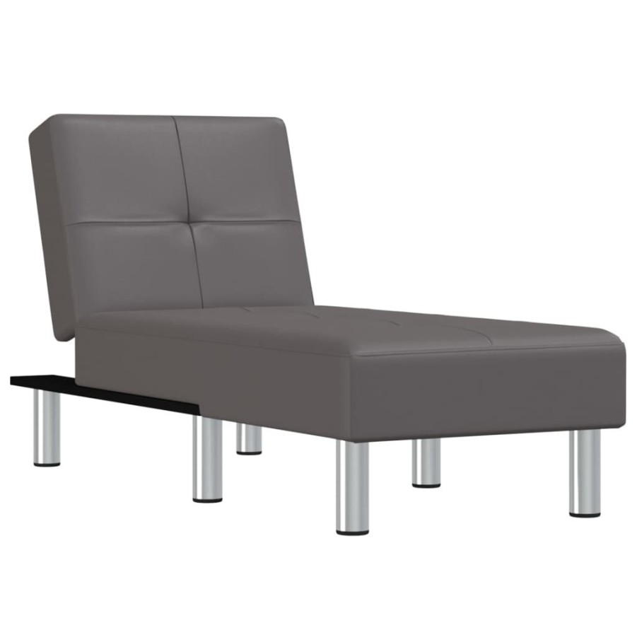 Stoelen vidaXL | Vidaxl Chaise Longue Kunstleer Grijs