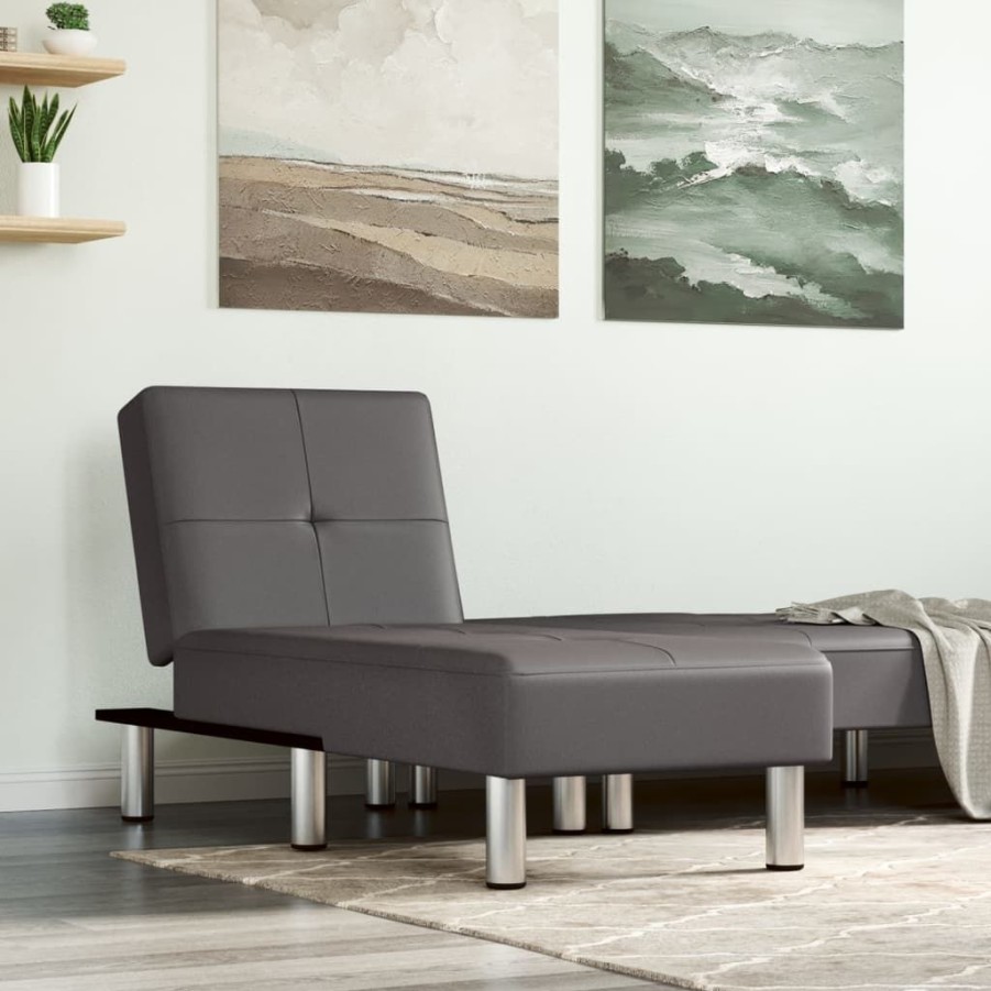 Stoelen vidaXL | Vidaxl Chaise Longue Kunstleer Grijs