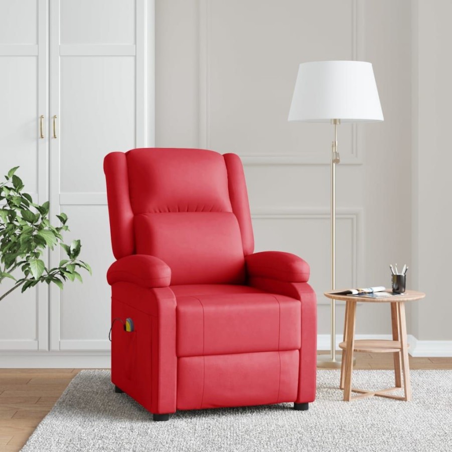 Stoelen vidaXL | Vidaxl Massagestoel Kunstleer Rood