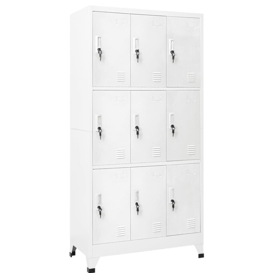 Kasten & Opbergmeubelen vidaXL | Vidaxl Lockerkast Met 9 Vakken 90X45X180 Cm Staal Grijs