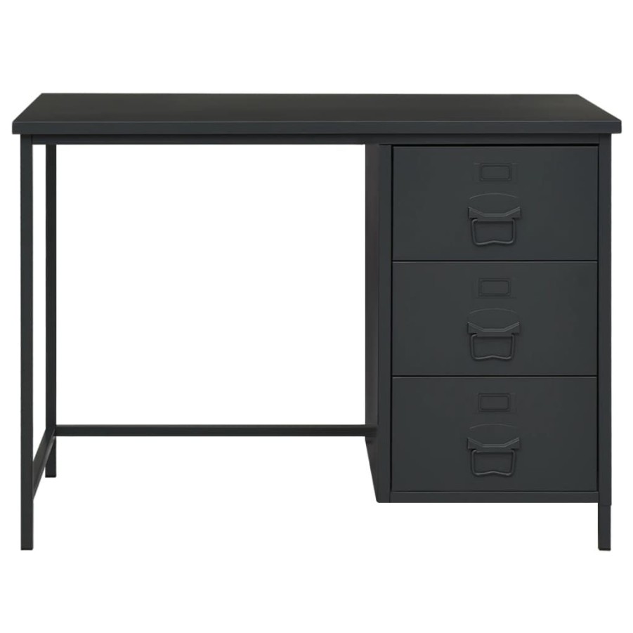 Kantoormeubelen vidaXL | Vidaxl Bureau Industrieel Met Lades 105X52X75 Cm Staal Antracietkleur