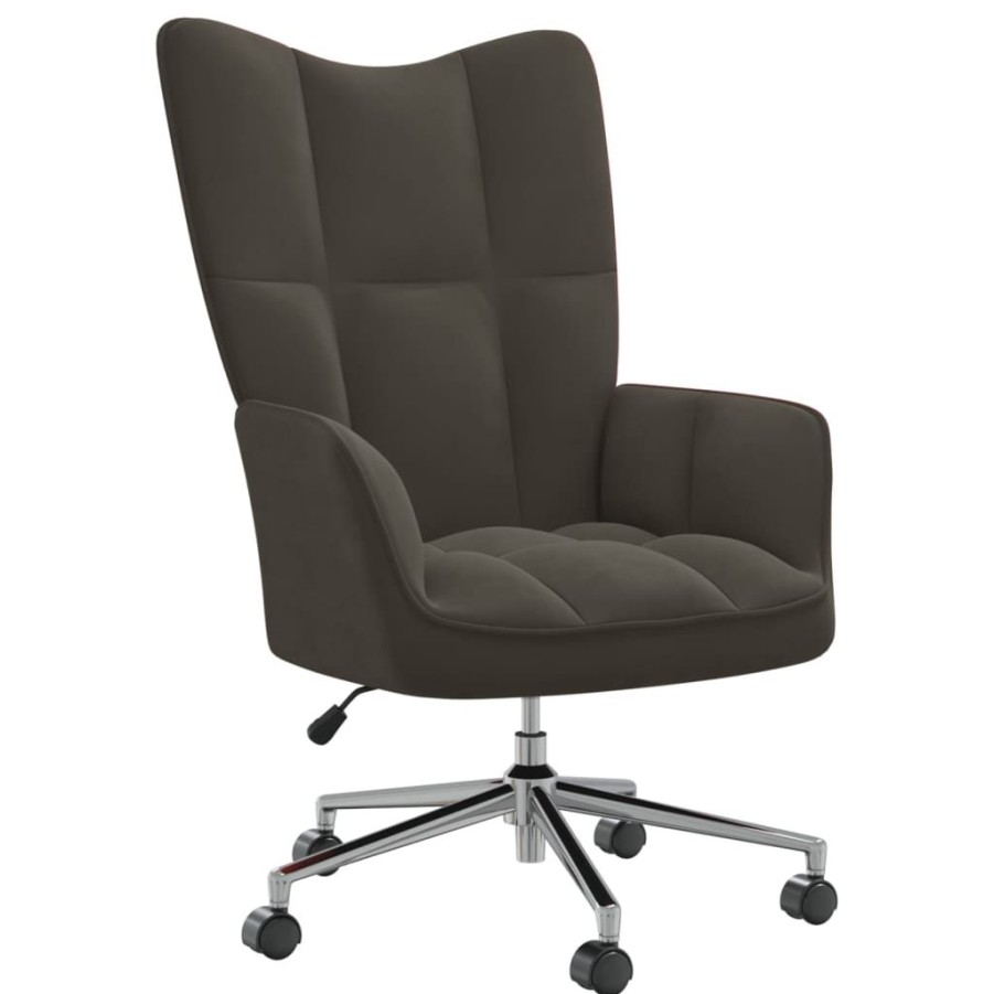 Stoelen vidaXL | Vidaxl Relaxstoel Fluweel Donkergrijs