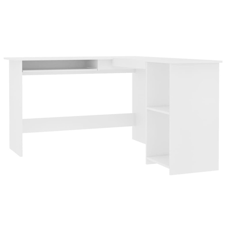 Kantoormeubelen vidaXL | Vidaxl Hoekbureau L-Vormig 120X140X75 Cm Bewerkt Hout Wit