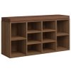 Bankjes vidaXL | Vidaxl Schoenenbank 103X30X48 Cm Bewerkt Hout Bruin Eikenkleur