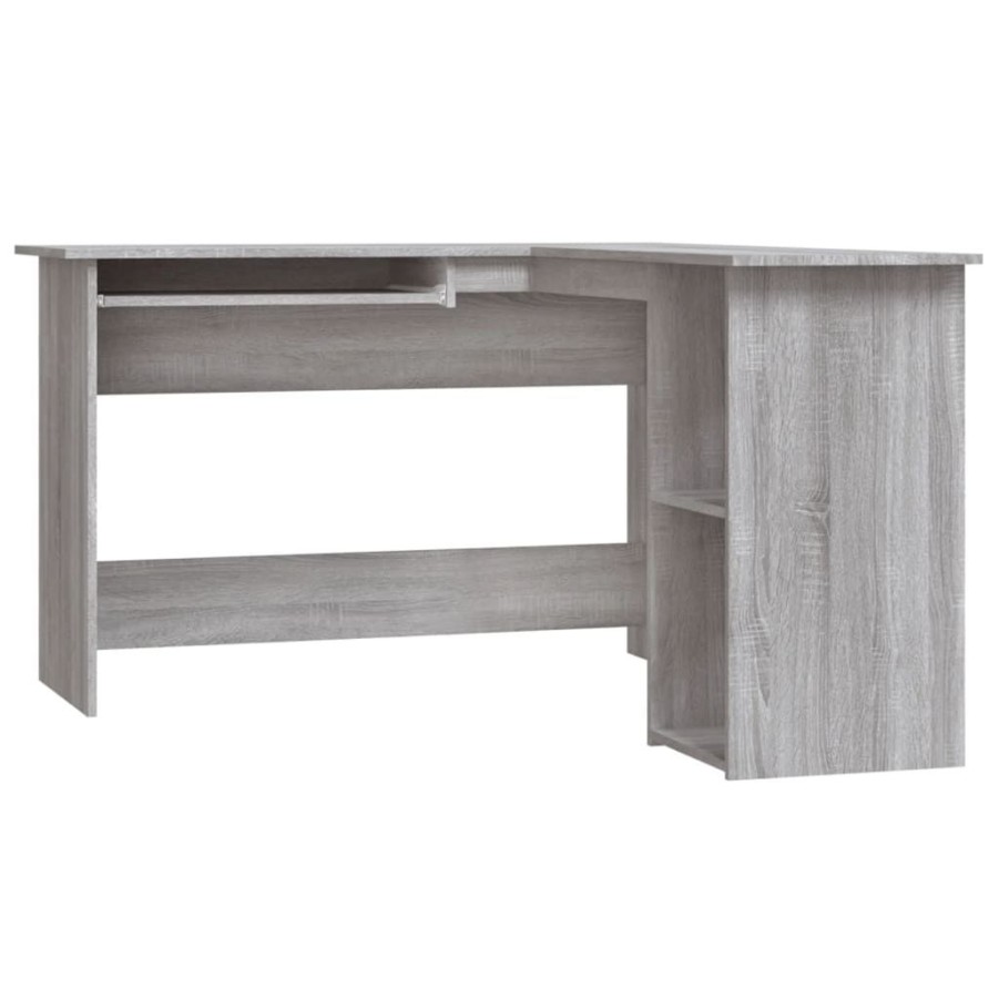 Kantoormeubelen vidaXL | Vidaxl Hoekbureau 120X140X75 Cm Bewerkt Hout Grijs Sonoma Eikenkleurig