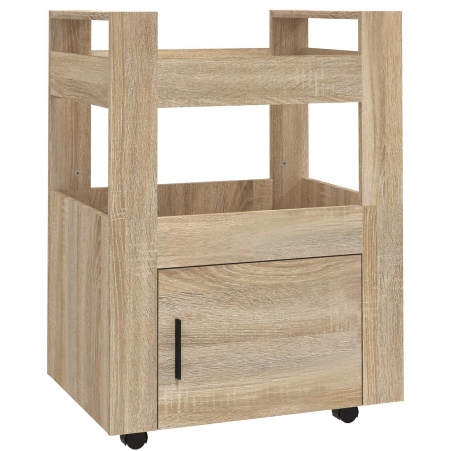 Trolleys vidaXL | Vidaxl Keukentrolley 60X45X80 Cm Bewerkt Hout Sonoma Eikenkleurig