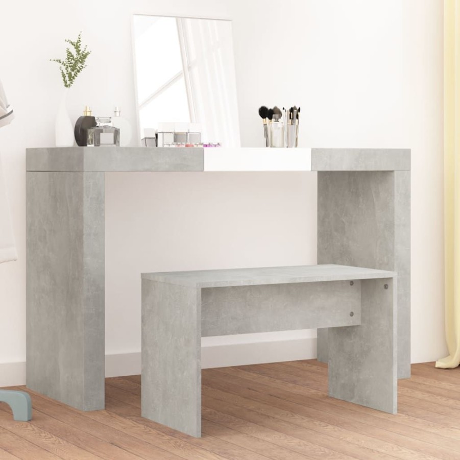 Bankjes vidaXL | Vidaxl Kaptafelkruk 70X35X45 Cm Bewerkt Hout Betongrijs