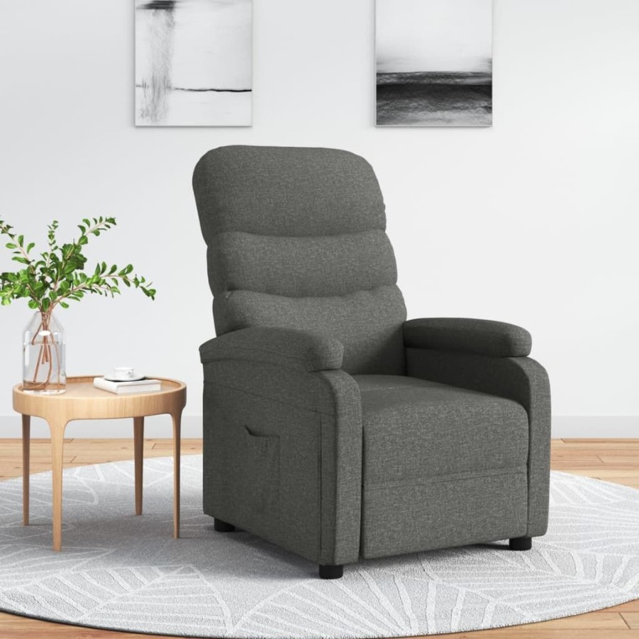 Stoelen vidaXL | Vidaxl Fauteuil Verstelbaar Stof Donkergrijs