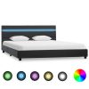 Bedden & Accessoires vidaXL | Vidaxl Bedframe Met Led Kunstleer Grijs 160X200 Cm