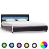 Bedden & Accessoires vidaXL | Vidaxl Bedframe Met Led Kunstleer Zwart 160X200 Cm