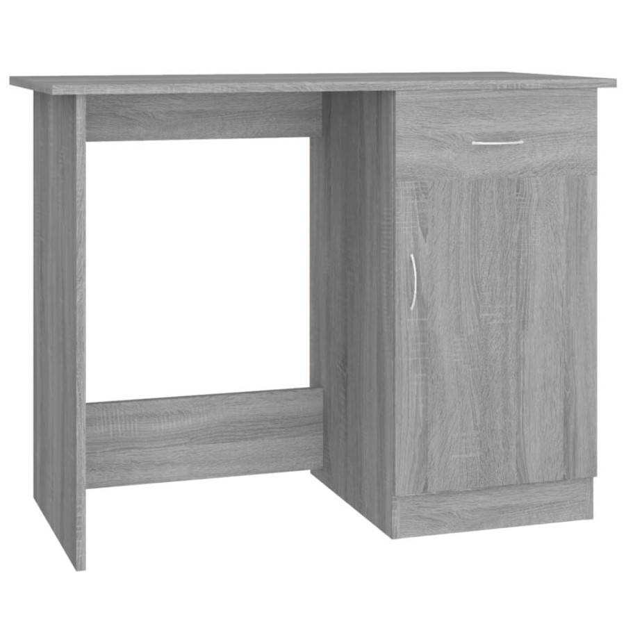 Kantoormeubelen vidaXL | Vidaxl Bureau 100X50X76 Cm Bewerkt Hout Grijs Sonoma Eikenkleurig