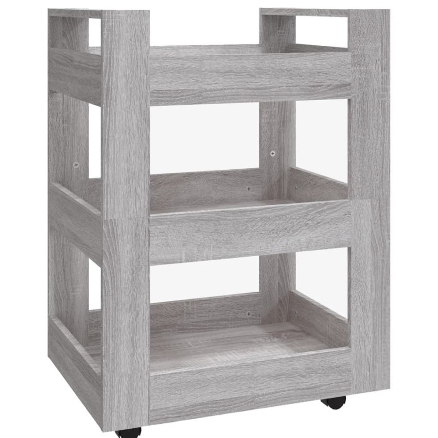 Trolleys vidaXL | Vidaxl Keukentrolley 60X45X80Cm Bewerkt Hout Grijs Sonoma Eikenkleurig