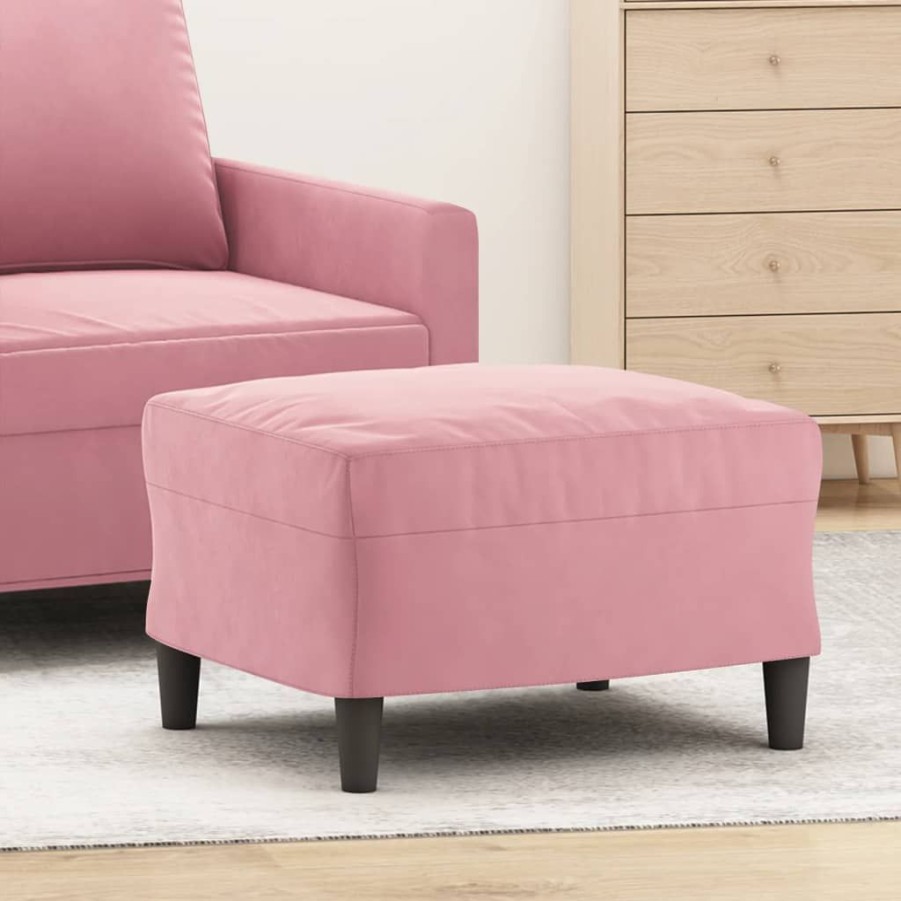 Poefs vidaXL | Vidaxl Voetenbank 60X50X41 Cm Fluweel Roze