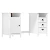 Kantoormeubelen vidaXL | Vidaxl Bureau Hill 150X50X74 Cm Massief Grenenhout Wit