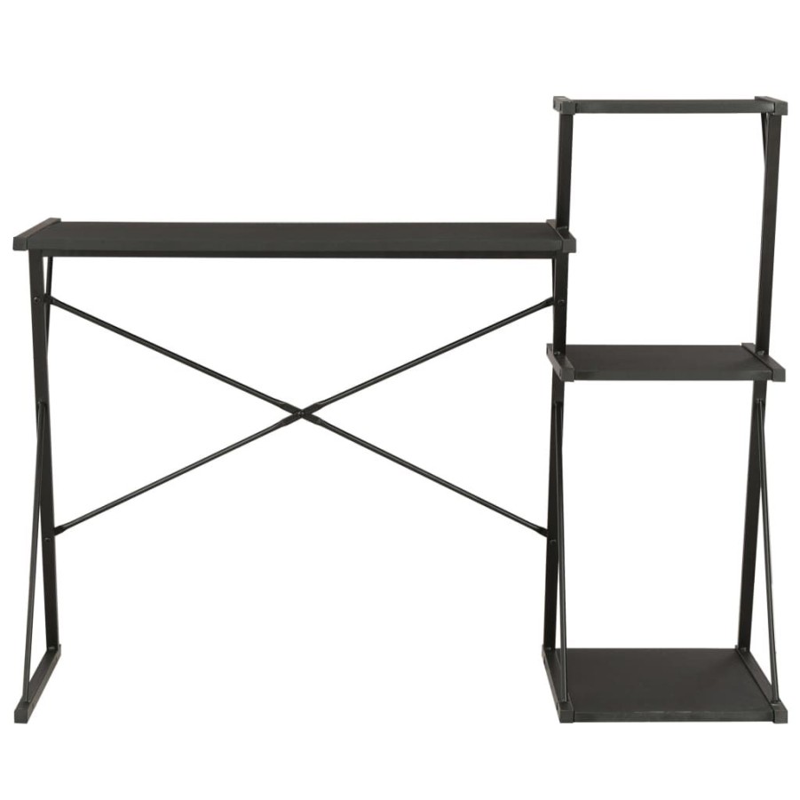 Kantoormeubelen vidaXL | Vidaxl Bureau Met Schap 116X50X93 Cm Zwart