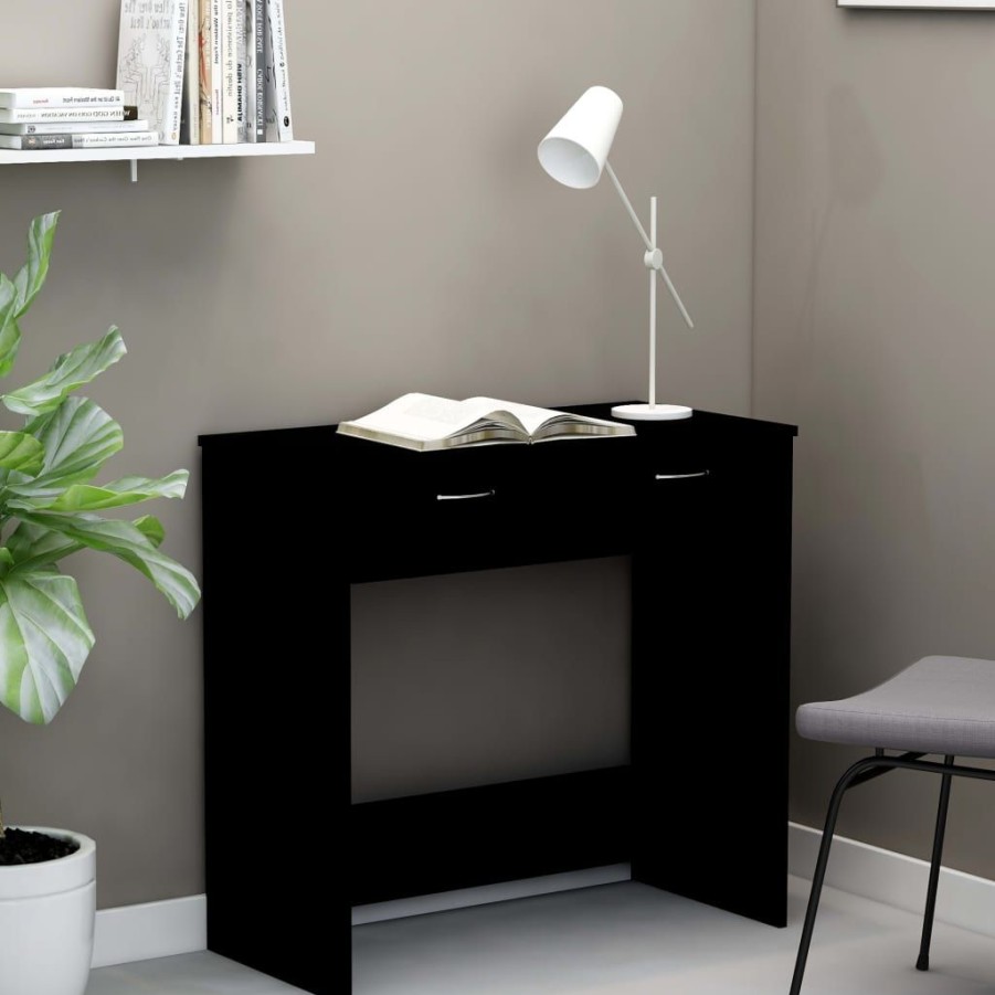 Kantoormeubelen vidaXL | Vidaxl Bureau 80X40X75 Cm Spaanplaat Zwart