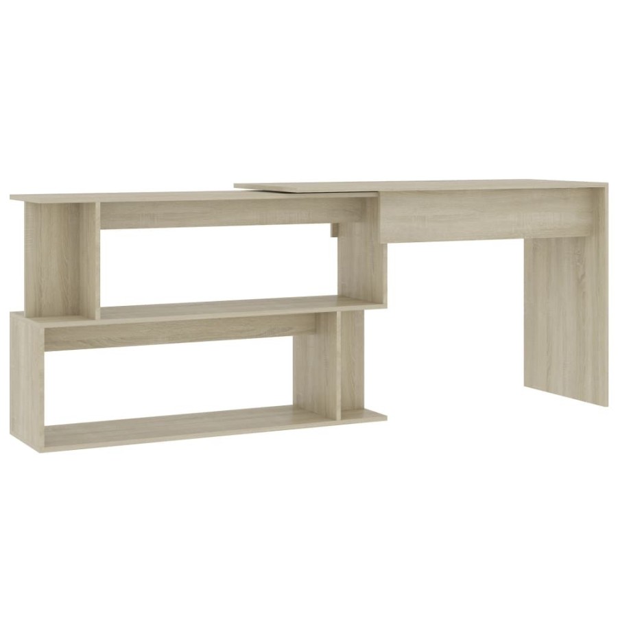 Kantoormeubelen vidaXL | Vidaxl Hoekbureau 200X50X76 Cm Bewerkt Hout Sonoma Eikenkleurig