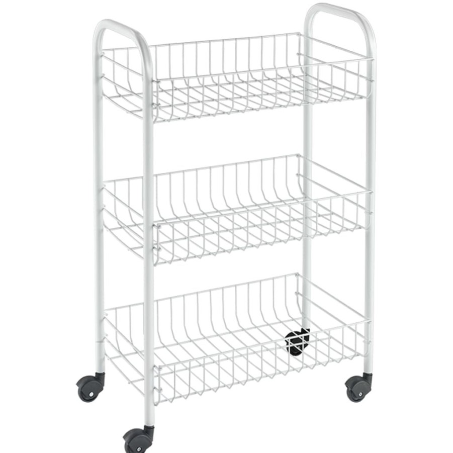 Trolleys vidaXL | Metaltex Keukentrolley Met 3 Manden Siena Wit