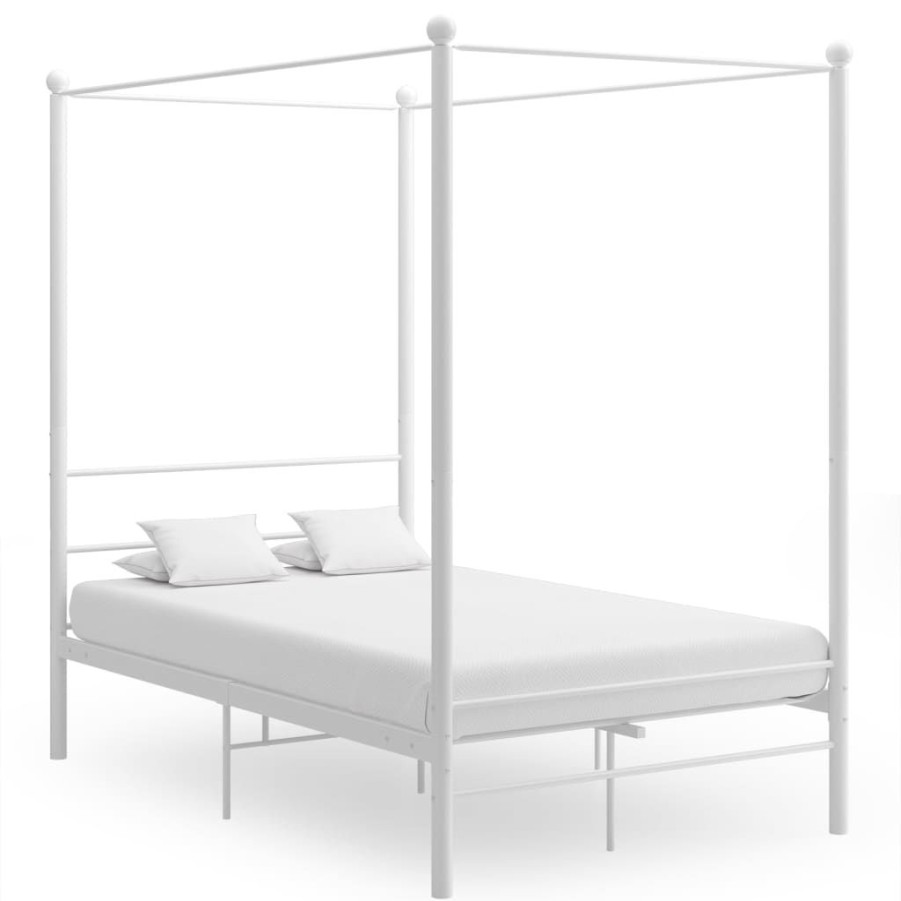 Bedden & Accessoires vidaXL | Vidaxl Hemelbedframe Metaal Wit 120X200 Cm