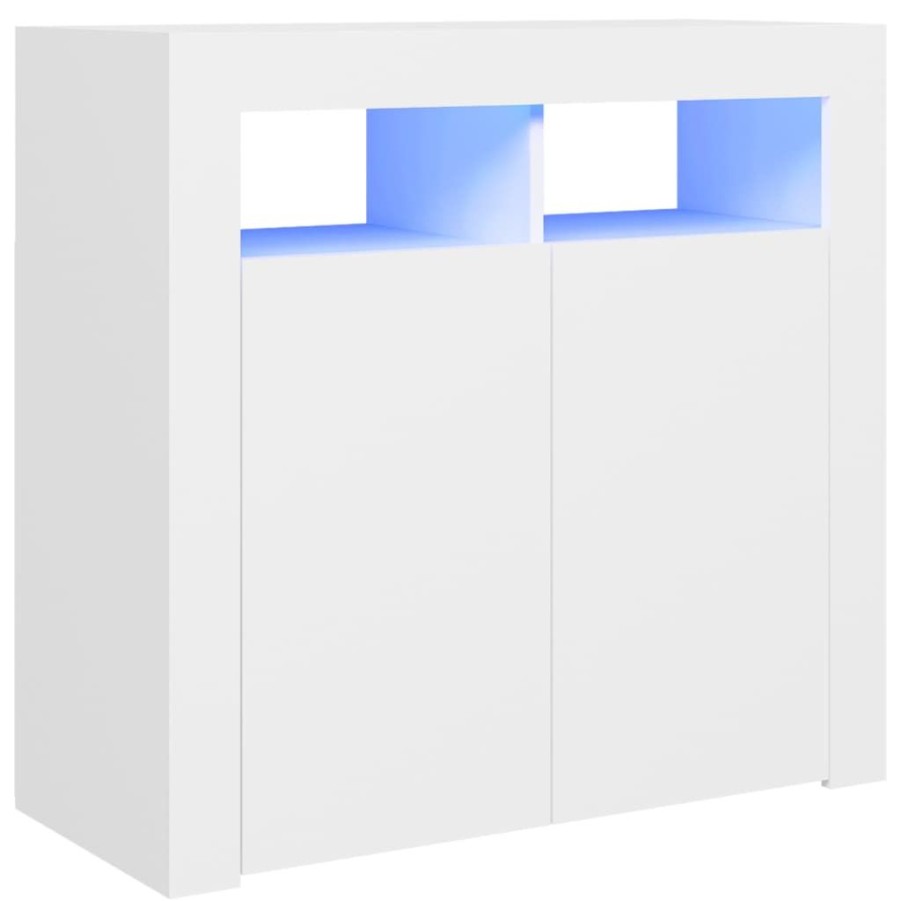 Kasten & Opbergmeubelen vidaXL | Vidaxl Dressoir Met Led-Verlichting 80X35X75 Cm Wit