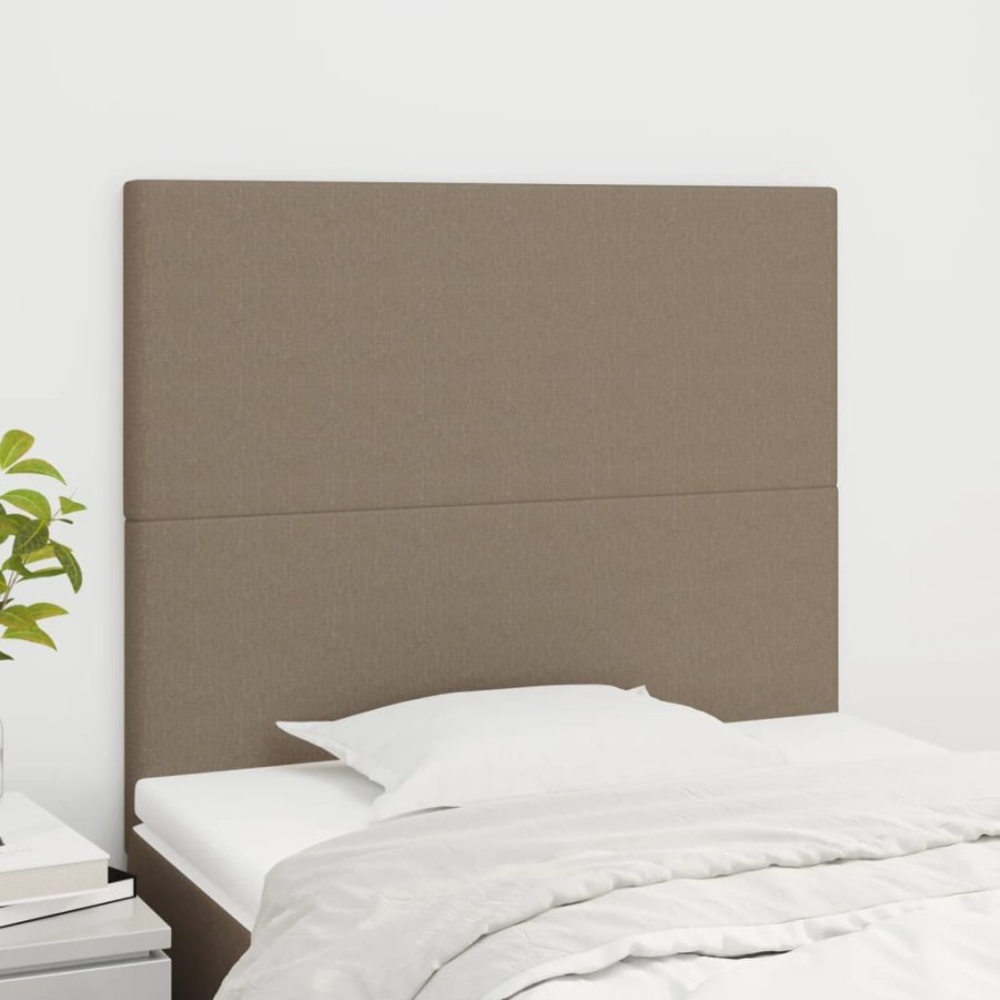 Bedden & Accessoires vidaXL | Vidaxl Hoofdborden 2 St 80X5X78/88 Cm Stof Taupe