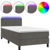 Bedden & Accessoires vidaXL | Vidaxl Boxspring Met Matras En Led Fluweel Donkergrijs 90X190 Cm