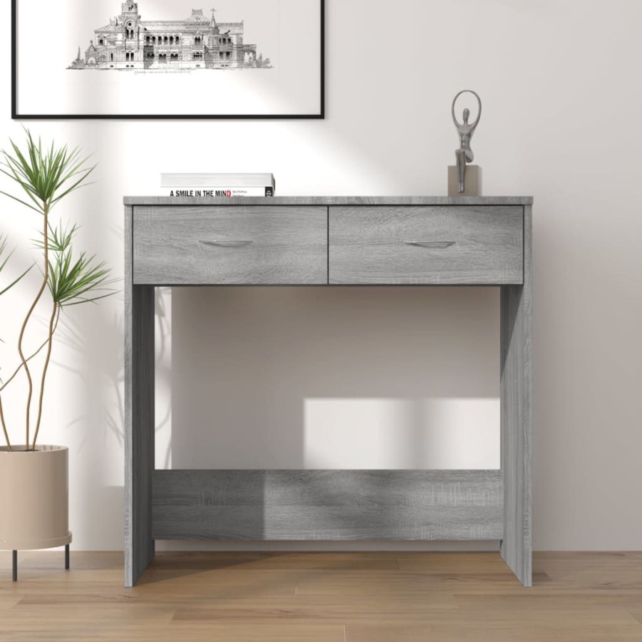 Kantoormeubelen vidaXL | Vidaxl Bureau 80X40X75 Cm Bewerkt Hout Grijs Sonoma Eikenkleurig