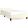 Bedden & Accessoires vidaXL | Vidaxl Bedframe Met Hoofdbord Kunstleer Cremekleurig 80X200 Cm