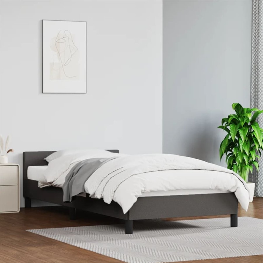 Bedden & Accessoires vidaXL | Vidaxl Bedframe Met Hoofdbord Kunstleer Grijs 80X200 Cm