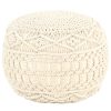 Poefs vidaXL | Vidaxl Poef Macrame Handgemaakt 45X30 Cm Katoen