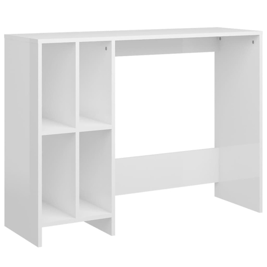 Kantoormeubelen vidaXL | Vidaxl Bureau 102,5X35X75 Cm Spaanplaat Hoogglans Wit