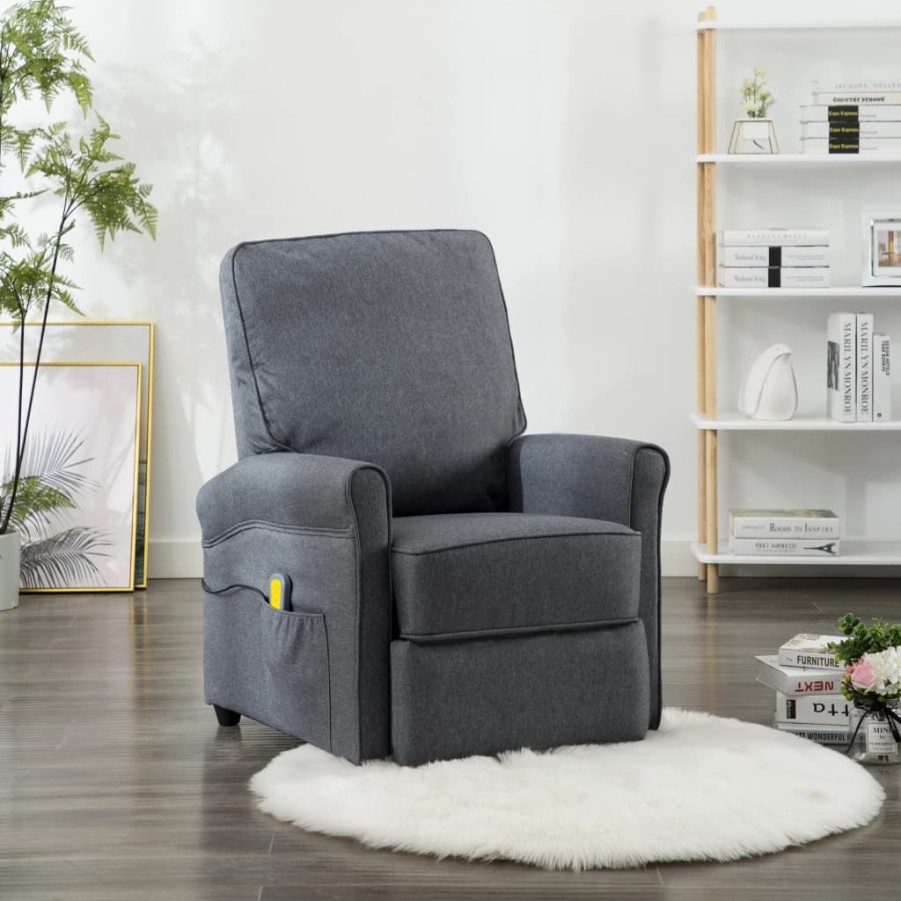 Stoelen vidaXL | Vidaxl Massagestoel Stof Donkergrijs