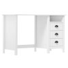 Kantoormeubelen vidaXL | Vidaxl Bureau Hill 3 Lades 120X50X74 Cm Massief Grenenhout