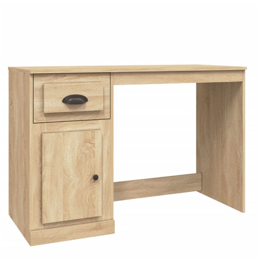 Kantoormeubelen vidaXL | Vidaxl Bureau Met Lade 115X50X75 Cm Bewerkt Hout Sonoma Eikenkleurig