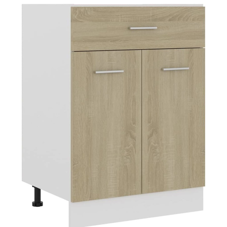 Kasten & Opbergmeubelen vidaXL | Vidaxl Onderkast Met Lade 60X46X81,5 Cm Spaanplaat Sonoma Eikenkleurig