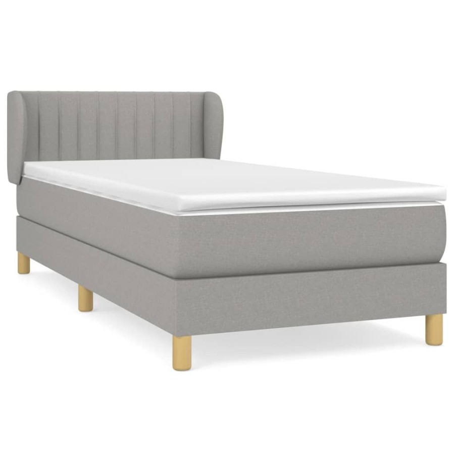 Bedden & Accessoires vidaXL | Vidaxl Boxspring Met Matras Stof Lichtgrijs 100X200 Cm