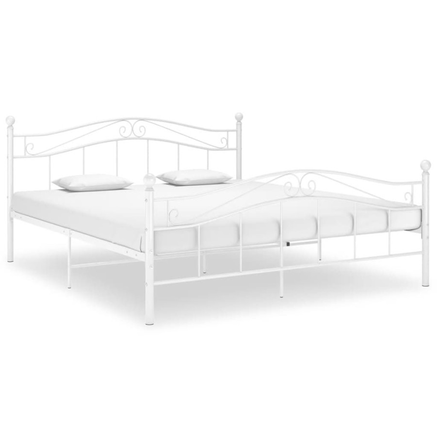 Bedden & Accessoires vidaXL | Vidaxl Bedframe Metaal Wit 140X200 Cm