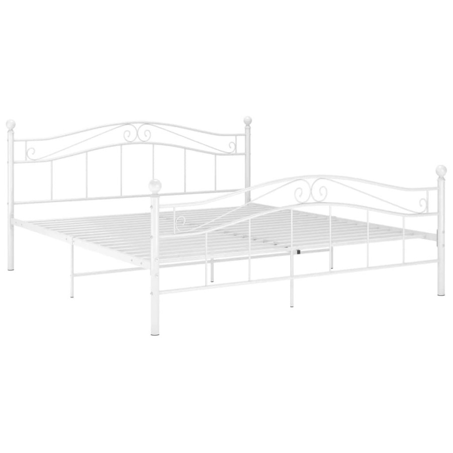 Bedden & Accessoires vidaXL | Vidaxl Bedframe Metaal Wit 140X200 Cm