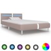 Bedden & Accessoires vidaXL | Vidaxl Bedframe Met Led Kunstleer Cappuccino 90X200 Cm