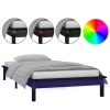 Bedden & Accessoires vidaXL | Vidaxl Bedframe Led Massief Hout Zwart 75X190 Cm 2Ft6 Small Single