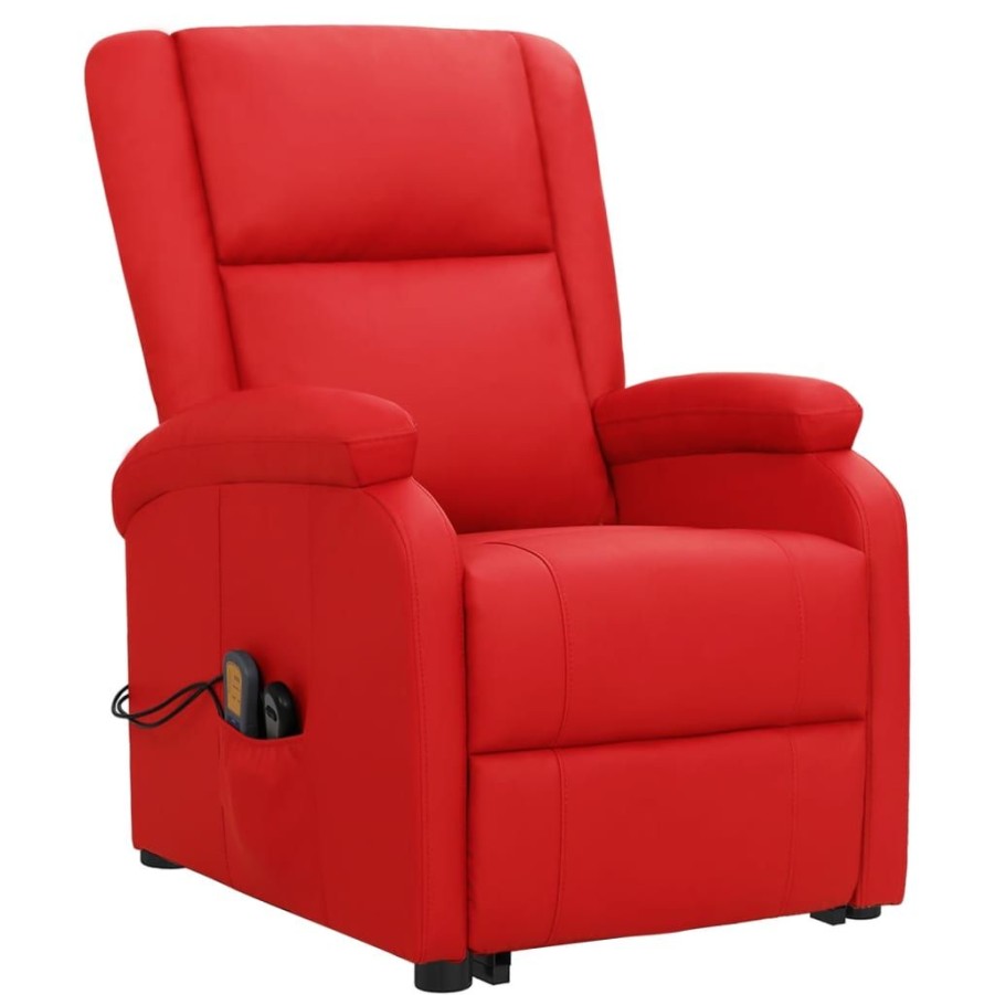 Stoelen vidaXL | Vidaxl Sta-Op-Massagestoel Kunstleer Rood